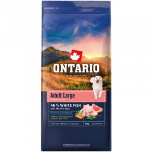 ONTARIO DOG ADULT LARGE FISH & BROWN RICE suņu barība 12kg